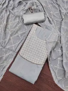 KIMISHA Geometric Embroidered Gotta Patti Unstitched Dress Material