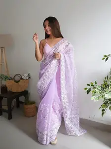 Anouk Floral Embroidered Organza Saree