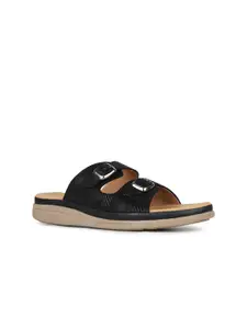 Inc 5 Women Textured Open Toe Flats with Buckles