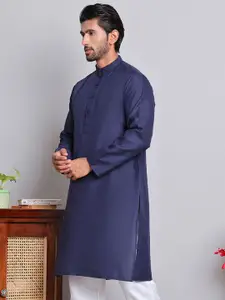 Jompers Band Collar Cotton Straight Kurta