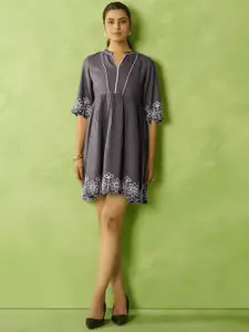 Anouk Women Embroidered Fit & Flare Dress