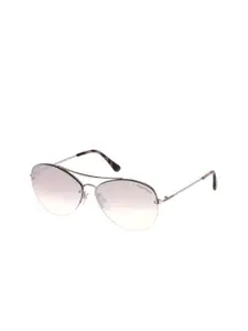 Tom Ford Women Pink Lens & Silver-Toned Cateye Sunglasses with