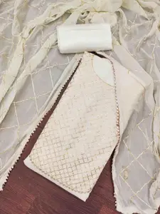 KIMISHA Geometric Embroidered Gotta Patti Unstitched Dress Material