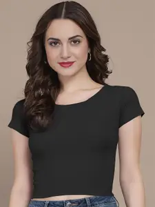 Dream Beauty Fashion Women Cap Sleeves Fitted Crop Top