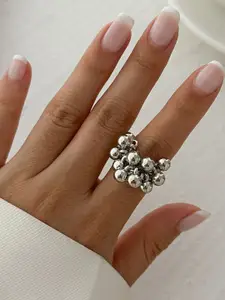 StyleCast Copper-Plated Beaded Finger Ring