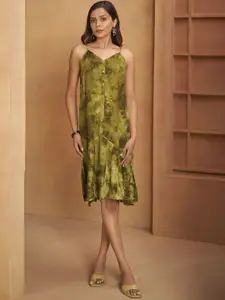 Anouk Women Abstract Printed A-Line Dress