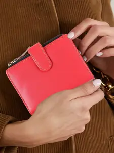 TnW Women Set of 2 Textured Leather Zip Around Wallet