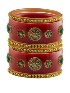 Vidhya Kangan plastic Multi floral design Bangle set