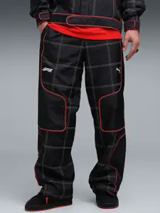 PUMA Motorsport Men Motorsport Self-design Mid-Rise Track Pants