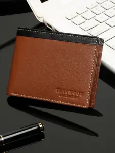 Teakwood Leathers Men Colourblocked Two Fold Wallet