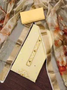 KIMISHA Bandhani Printed Mirror Work Unstitched Dress Material