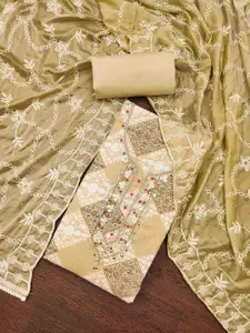 KIMISHA Geometric Printed Beads And Stones Unstitched Dress Material