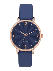 ON TIME OCTUS Women Embellished Dial Analogue Watch OP-140 BLUE