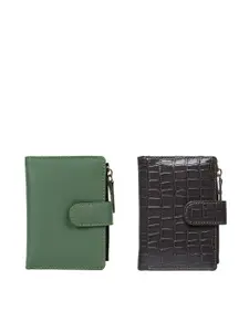 TnW Women pack of 2 Textured Leather Fold Wallet