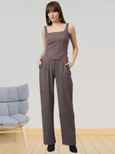 all about you Square Neck Top With Trousers