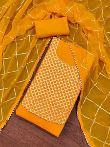 KIMISHA Geometric Embroidered Gotta Patti Unstitched Dress Material