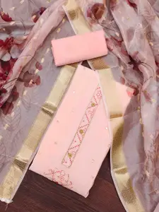 KIMISHA Bandhani Printed Mirror Work Unstitched Dress Material