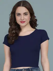 Dream Beauty Fashion Women Ribbed Fitted Crop Top