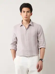 Arrow Men Slim Fit Vertical Striped Spread Collar Cotton Casual Shirt