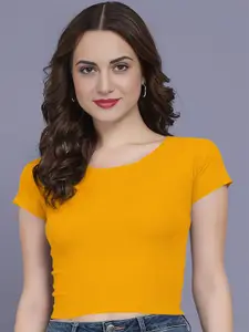 Dream Beauty Fashion Round Neck Fitted Crop Top