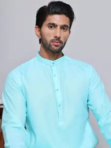 Jompers Band Collar Cotton Straight Kurta