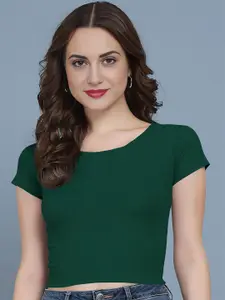 Dream Beauty Fashion Round Neck Fitted Crop Top