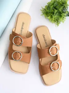 DressBerry Women Regular Open Toe Flats With Buckles