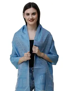 Exotic India Women Self Design Tasselled Regular Scarf