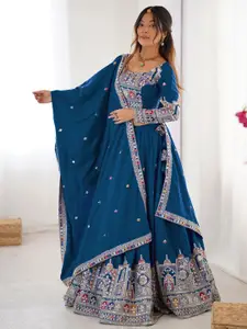 Jogmaya Fashion Embroidered Semi-Stitched Lehenga & Unstitched Blouse With Dupatta