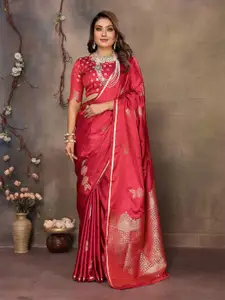 elora Floral Satin Banarasi Saree