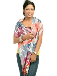 Exotic India Women Dorukha or Reversible Jamawar Scarf Printed Scarf