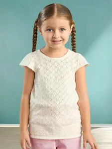 max Girls Short Sleeves Ribbed Cotton Longline Top