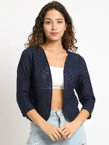 Moonaa Fashion Cotton V-Neck Open Front Shrug