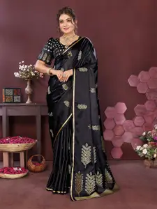 elora Women Floral Embroidered Satin Saree