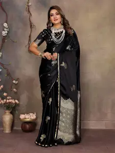 elora Floral Satin Banarasi Saree