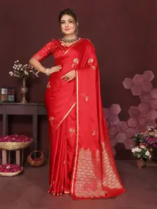elora Floral Satin Banarasi Saree
