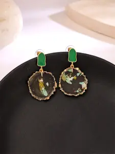 Yellow Chimes Gold Plated Contemporary Drop Earrings