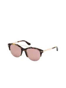 Tom Ford Women Half Rim UV Protected Round Sunglasses FT0517 55 56Z-
