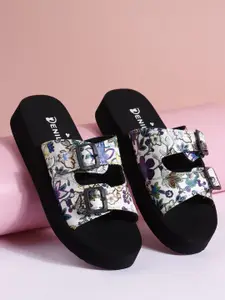 Denill Women Printed Open Toe Flats