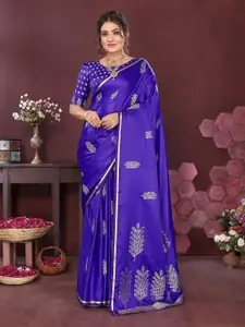 elora Ethnic Motifs Woven Design Satin Banarasi Saree