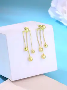 Yellow Chimes Gold Plated Contemporary Drop Earrings