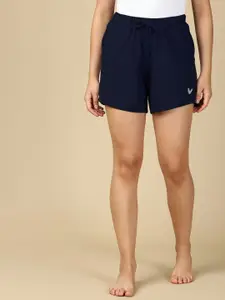 PYNK Women Solid Mid-Rise Cotton Lounge Shorts