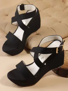 Denill Women Solid Block Heel Sandals