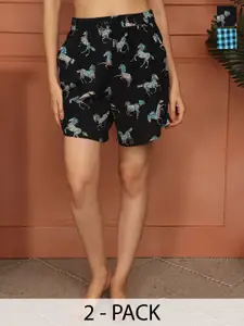 ETC Women Pack of 2 Printed Lounge Shorts