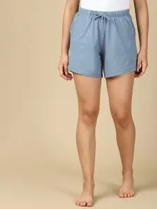 PYNK Women Cotton High-Rise Outer Elastic Shorts