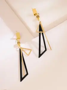 Yellow Chimes Gold Plated Contemporary Drop Earrings