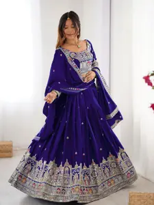 Jogmaya Fashion Embroidered Semi-Stitched Lehenga & Unstitched Blouse With Dupatta