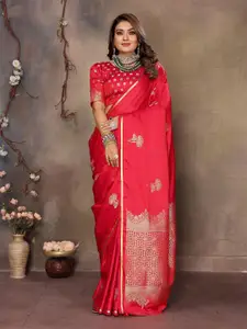 elora Floral Satin Banarasi Saree