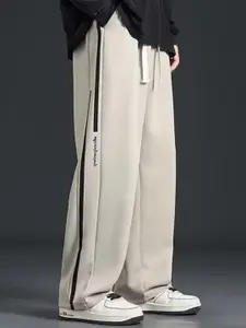 StyleCast x Revolte Men Striped Regular Fit Easy Wash Trousers