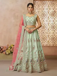 ODETTE Semi-Stitched Lehenga & Unstitched Blouse With Dupatta